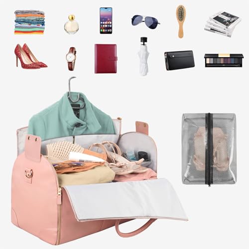 Pink Leather Garment Bag: for Fashionable Female Travelers
