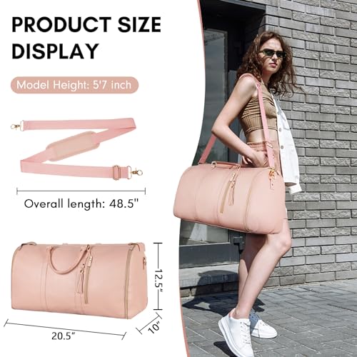 Pink Leather Garment Bag: for Fashionable Female Travelers