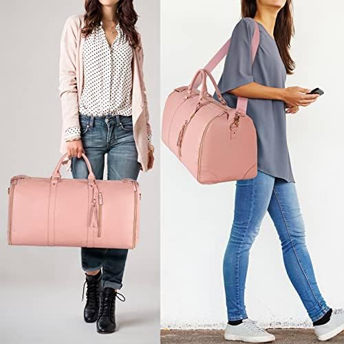 Pink Leather Garment Bag: for Fashionable Female Travelers