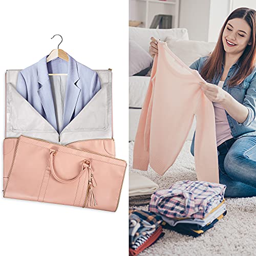 Pink Leather Garment Bag: for Fashionable Female Travelers