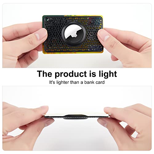 Aviation Airtag Holder: Slim Wallet Case, Black