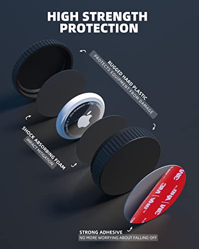 Waterproof Air Tags with Adhesive Sticker - Black