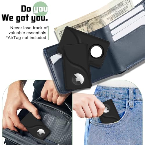 Slim Airtag Wallet Card Holder - Black