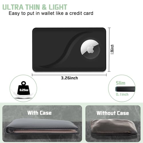 Slim Airtag Wallet Card Holder - Black