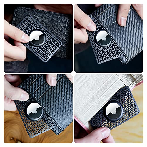 Aviation Airtag Holder: Slim Wallet Case, Black