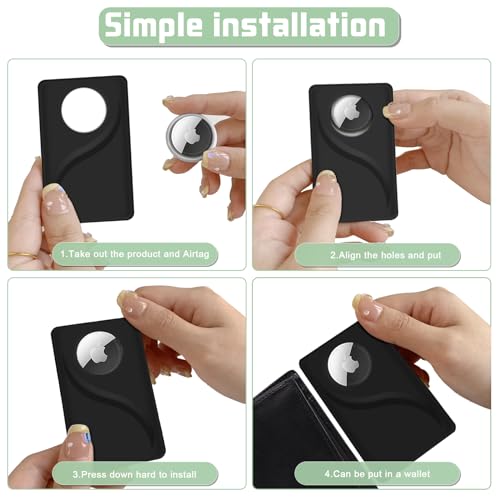 Slim Airtag Wallet Card Holder - Black