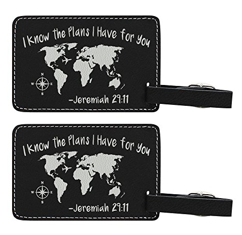 Jeremiah 29:11 Engraved Leather Luggage Tags (2-pack)