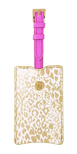Lilly Pulitzer Leather Luggage Tag, Pattern Play (Gold)