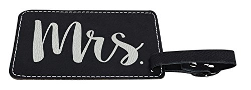 Mr & Mrs Matching Couples 2-Pack Leatherette Luggage Tags