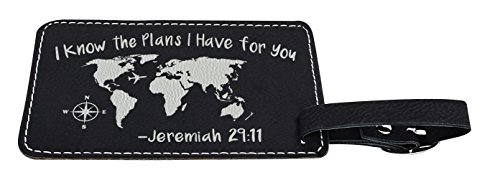 Jeremiah 29:11 Engraved Leather Luggage Tags (2-pack)