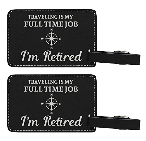 Retirement Travel Gifts: 2-pack Engraved Luggage Tags