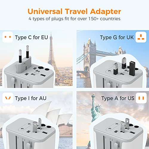 TESSAN Universal Travel Adapter with USB Charger