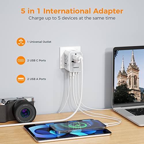 TESSAN Universal Travel Adapter with USB Charger
