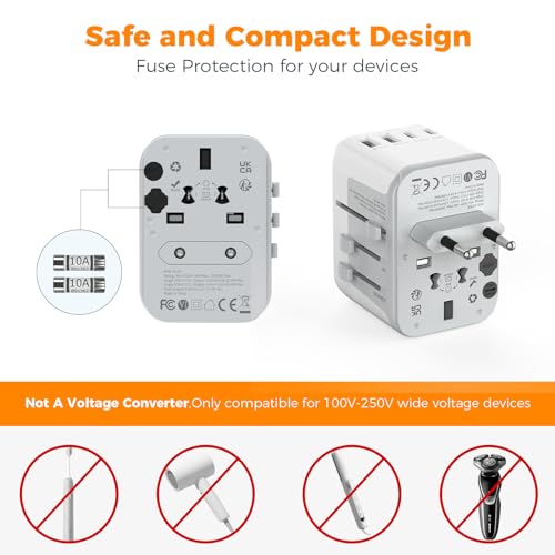 TESSAN Universal Travel Adapter with USB Charger