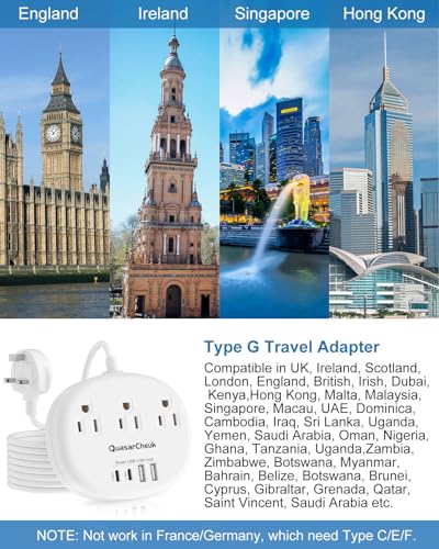 Travel Plug Adapter: US to UK, Type G