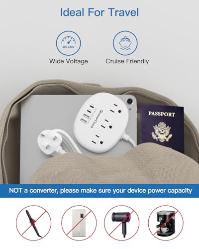 Travel Plug Adapter: US to UK, Type G