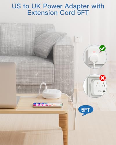 Travel Plug Adapter: US to UK, Type G