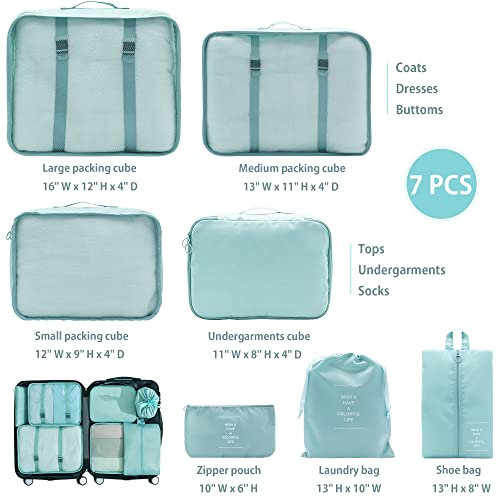 Packing Cubes for Aviation Travel - 7 Piece Set