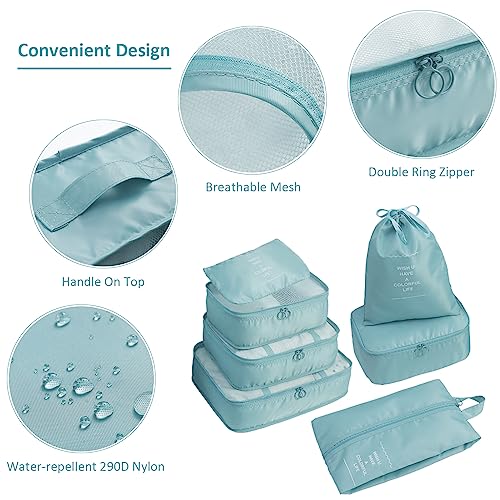 Packing Cubes for Aviation Travel - 7 Piece Set