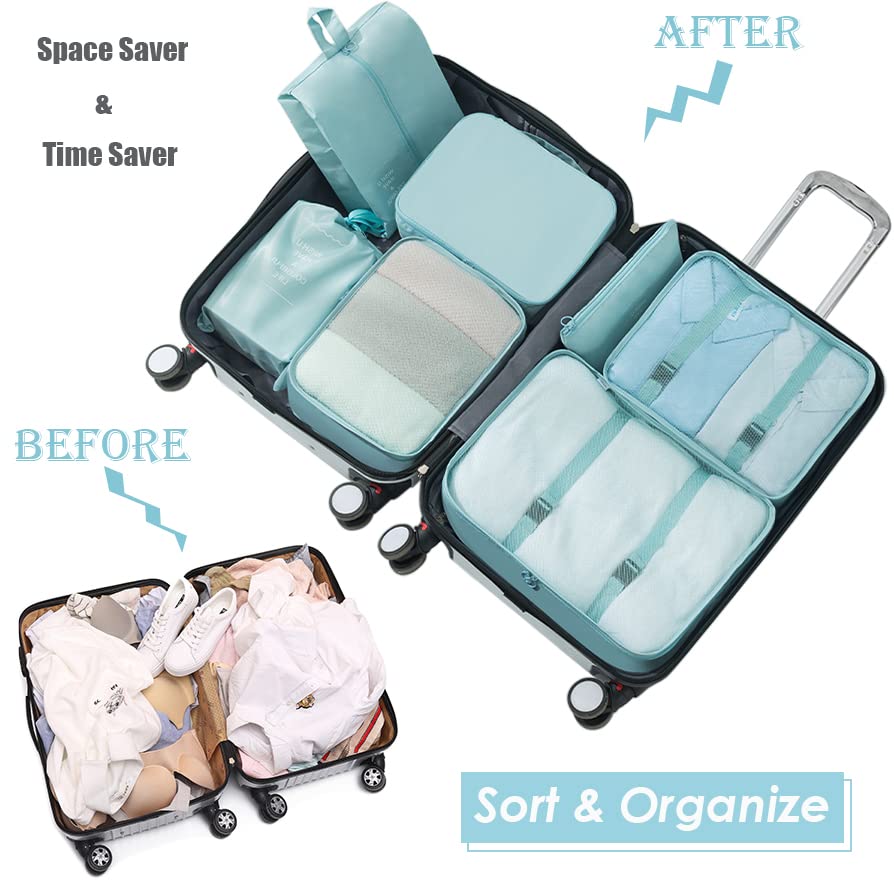 Packing Cubes for Aviation Travel - 7 Piece Set