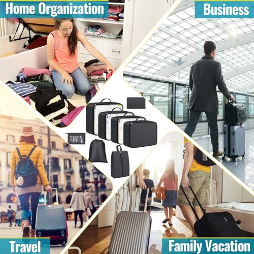 Aviation Bliss: 8-Pack Travel Organizer Set, Grey