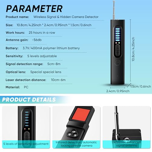 2024 Hidden Camera & Bug Detector, RF Signal Scanner