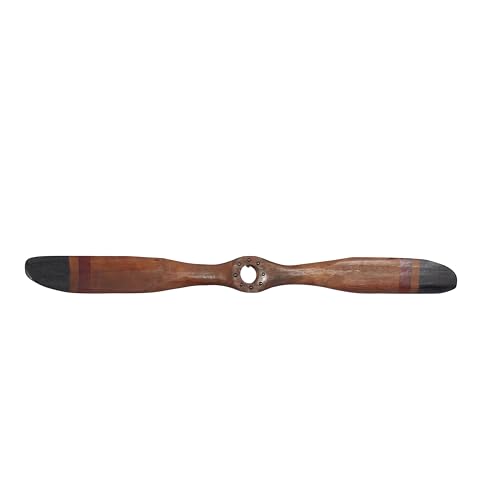 Aviation-themed Wood Airplane Propeller Wall Sculpture, 5"x48" Brown