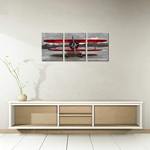 Vintage Airplane Canvas Wall Art Set