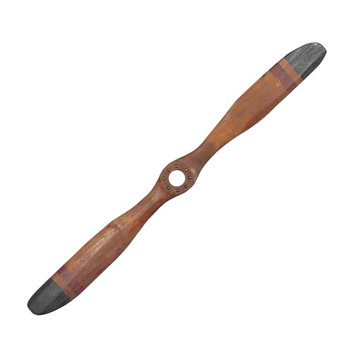 Aviation-themed Wood Airplane Propeller Wall Sculpture, 5"x48" Brown