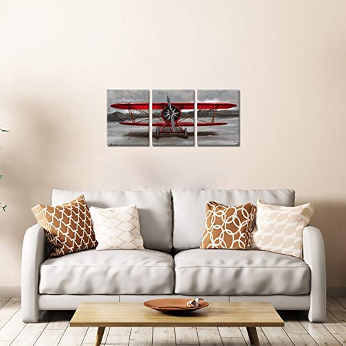 Vintage Airplane Canvas Wall Art Set
