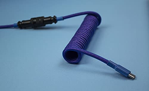 Custom Coiled Aviator Keyboard Cables - Laser Purple
