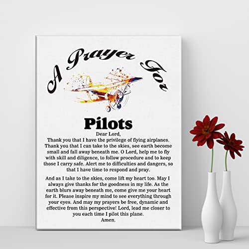 Aviation Prayer Canvas Home Wall Art - Pilot's Gift