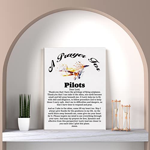 Aviation Prayer Canvas Home Wall Art - Pilot's Gift