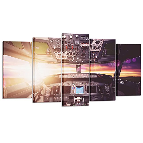 Airplane Cockpit Interior Canvas Wall Art