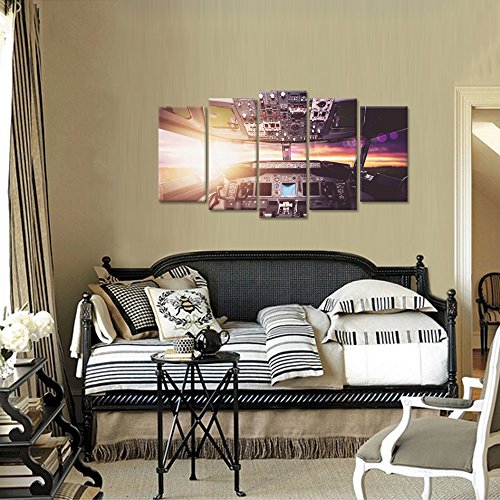 Airplane Cockpit Interior Canvas Wall Art