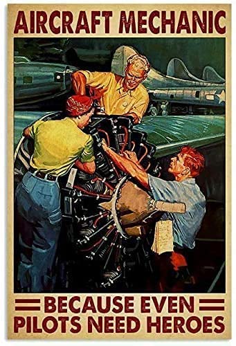 Aviation Heroes Tin Sign for Home Decor