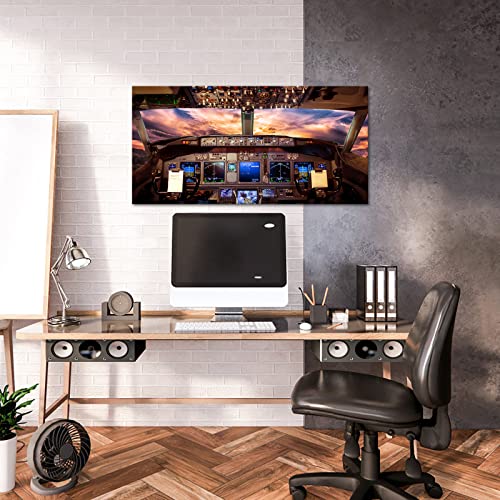Large Airplane Cockpit Wall Art Aircraft Interior Canvas