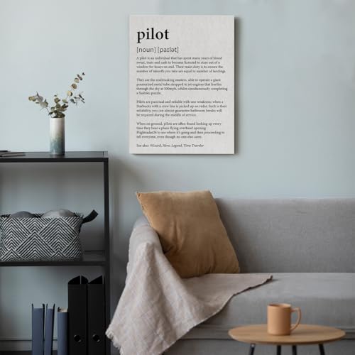 Pilot Definition Canvas Wall Art Print 15x11.5