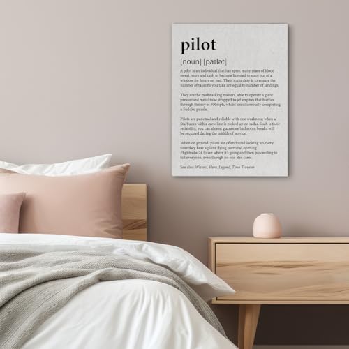 Pilot Definition Canvas Wall Art Print 15x11.5