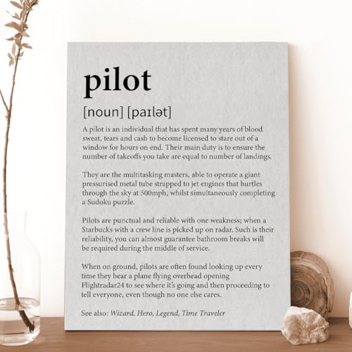 Pilot Definition Canvas Wall Art Print 15x11.5