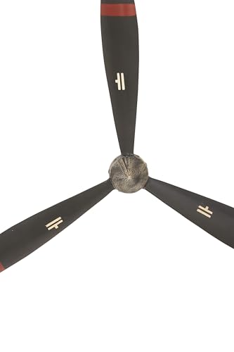 Metal Airplane Propeller Wall Art, 22" x 25", Black