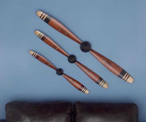 Aviation Themed Metal Airplane Propeller Wall Art Set