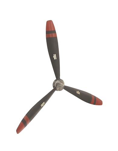 Metal Airplane Propeller Wall Art, 22" x 25", Black