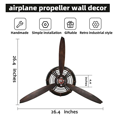 YOUKI Airplane Propeller Wall Decor, Pilot Gifts (Bronze)