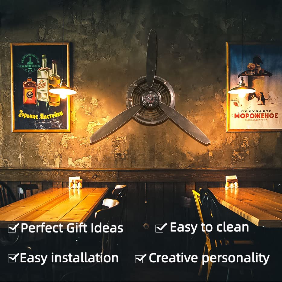 YOUKI Airplane Propeller Wall Decor, Pilot Gifts (Bronze)