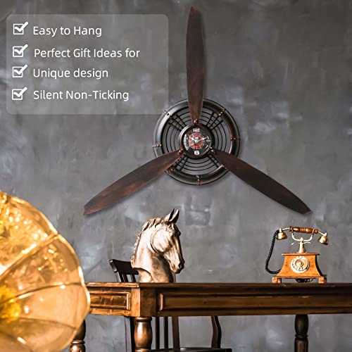 YOUKI Airplane Propeller Wall Decor, Pilot Gifts (Bronze)