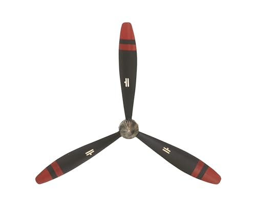 Metal Airplane Propeller Wall Art, 22" x 25", Black