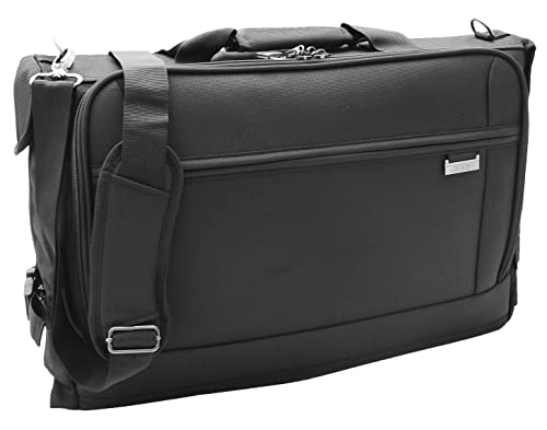 Leather Dress Suit Carrier Bag - Black - L