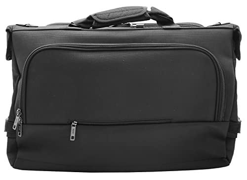 Leather Dress Suit Carrier Bag - Black - L