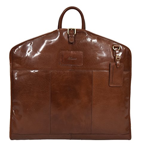 Aviation Luxury Suit Carrier with Chestnut Leather